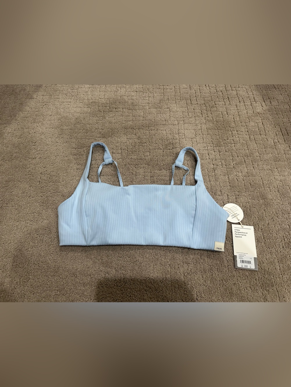 Vuori Women's Inversion Rib Bra - Crystal Blue, Size L, NWT